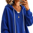 thumbnail image 5 of Lenpel Oversized Sweatshirts for Women Fall Trendy Drawstring Casual Loose Hoodies Comfy Long Sleeve Warm Pullover Tops(Blue,X-Large), 5 of 5
