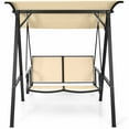 thumbnail image 5 of Gymax Patio Canopy Swing Outdoor Swing Chair 2-Person Canopy Hammock Beige, 5 of 5