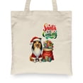 thumbnail image 2 of Santa is Coming Collie Merry Christmas Xmas Noel Truck Tree Canvas Tote Bag Collie Dog Lover Gifts Idea Reusable Shopping Grocery Bag - 02023, 2 of 5