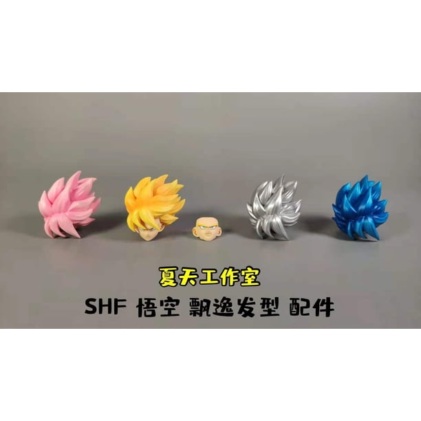 Figura de Anime de Dragon Ball Demoniacal Fit Suit, Goku Vegeta, Super Race Head Carving, amarillo, accesorios para el cabello, paquete, conjunto de escultura de cabeza