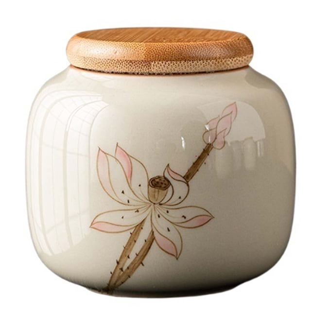 Frasco de té de caligrafía china de cerámica mini frasco sellado de tamaño pequeño Pu'er té rojo verde té de almacenamiento caja de embalaje vacía portátil