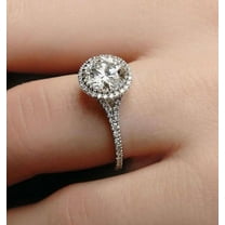 vylahjewellery 2 Ct Round Cut Women's Wedding Ring 14K Rose Gold Ring Expensive Moissanite Diamond Halo Engagement Ring