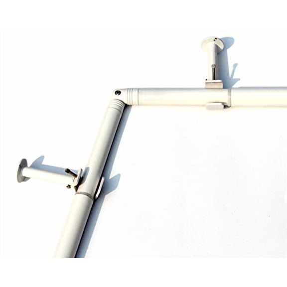 Urbanest Glossy White Bay Window Curtain Rod Set, 1-inch