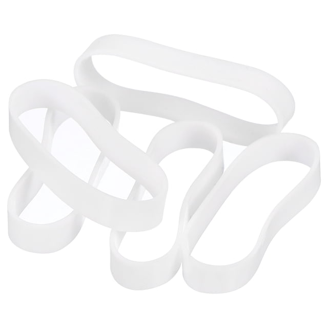 120Pcs Bandas de goma de silicona, anillos de bandas de goma de 5mm x 25.5mm, ataduras de cable para envolver cordones, envolturas blancas