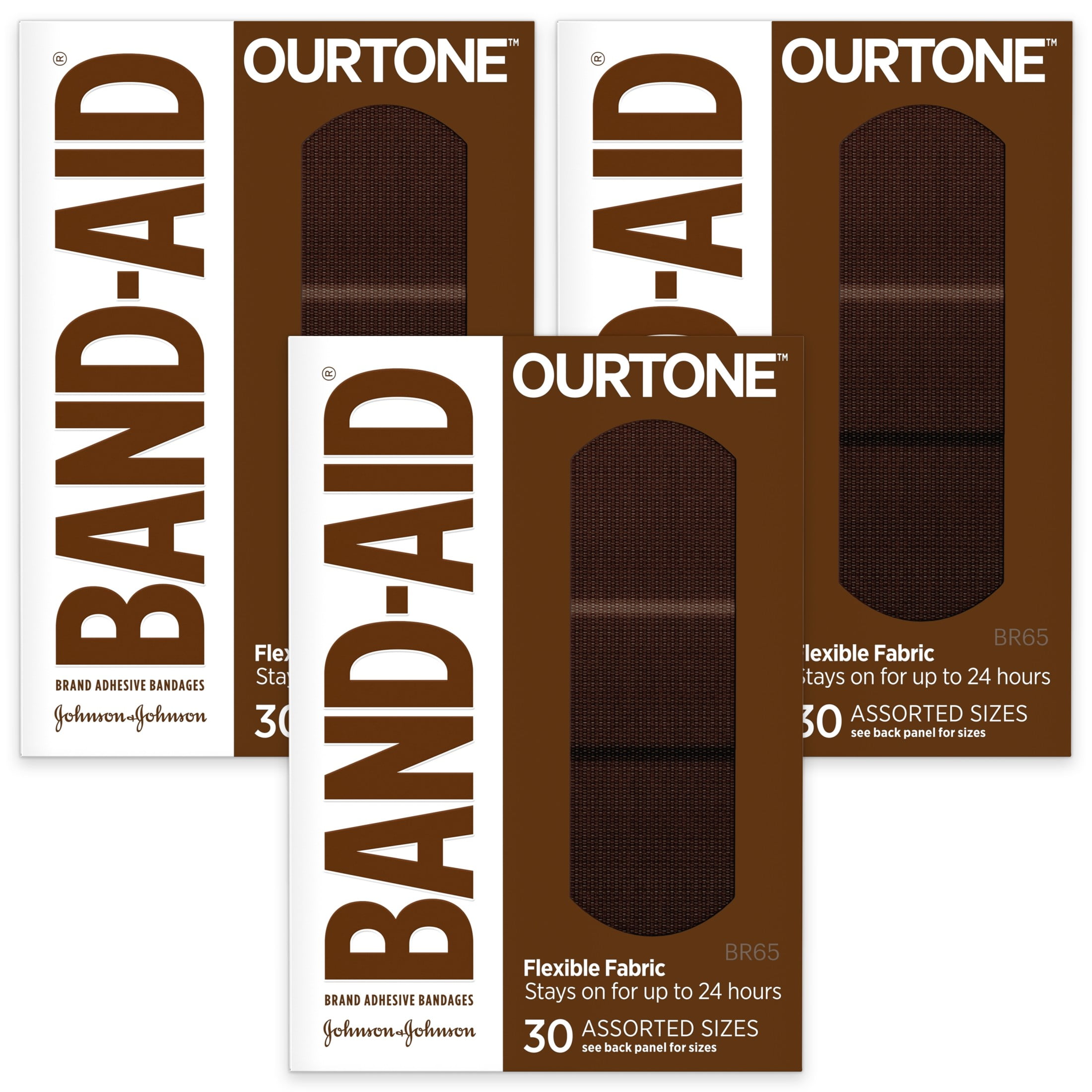 (2 pack) Band-Aid Brand OurTone Adhesive Bandages, BR65, 3 x 30 Ct