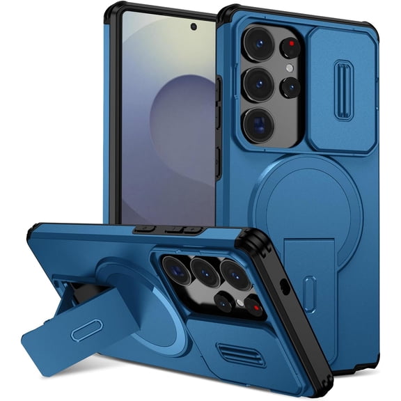 REQO Shockproof Case for Samsung Galaxy S26 Ultra with Camera Cover, Compatible with Magsafe, Heavy Duty Magnetic Phone Case for Samsung S26 Ultra with Stand