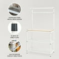 thumbnail image 2 of Design Ideas MeshWorks Metal Storage Wood Top Shelving Unit Rack, White, 2 of 12