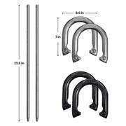 Solid Iron Horseshoes Outdoor Tossing Game Set, 6-Piece, by MinnARK
