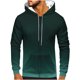 thumbnail image 1 of Sudadera con capucha para hombre, informal, a la moda, con cremallera, estampado degradado, manga larga, sudadera con capucha, blusa de poliéster para hombre, 1 of 4