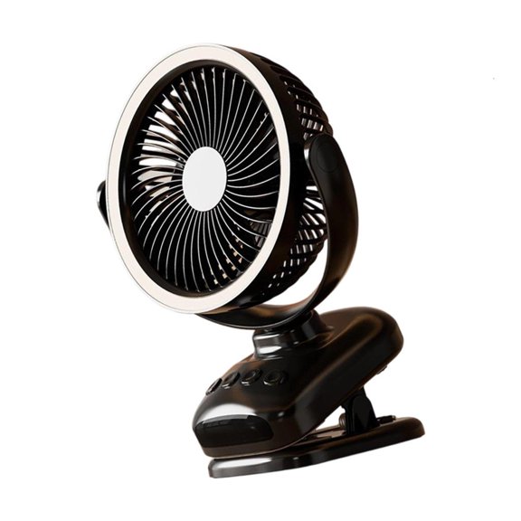 ZELVINN Compact Study Fan with USB Power Clip Stand Mount Design 5 Speeds Quiet Timer Cooling for Dorm Bedside Desks