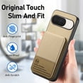 thumbnail image 6 of ELEHOLD Case for Google Pixel 9 / 9 Pro, RFID Blocking Slim PU Leather Wallet Case with Card Holder & Kickstand,Khaki, 6 of 11