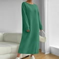 thumbnail image 4 of Aueoeo Womens Oversized Dresses Long Sleeve Sweat Dresses Loungewear Maxi Dress Crew Neck Vacation Outfit, 4 of 7
