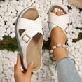 thumbnail image 6 of JAHH Women's Dressy Wedge Slide Sandals Open Toe Crisscross Straps Memory Foam Comfortable Slip-On Beach Shoes with Arch Support, 6 of 9