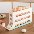 thumbnail image 4 of Estante rodante para huevos de 4 niveles, estante de gran capacidad para almacenamiento en refrigerador (blanco), 4 of 6
