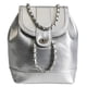 thumbnail image 1 of Mochila pequeña para mujer mochilas de cuero PU con cordón cadena de gran capacidad correas ajustables para los hombros bolsa de viaje de Color sólido, 1 of 9