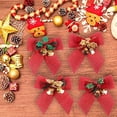 thumbnail image 3 of Lazos de Navidad Campanas 8 cm Lazo escocés Lazo de yute navideño Decoraciones para árboles de Navidad Adorno para árbol de Navidad Estilo 2-Beige caqui, 3 of 4