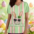 thumbnail image 6 of cocolona Scrubs for Women, Easter V-neck Short Sleeve Bunny Eggs Print Scrubs Tops Stretch Loose Workwear Uniform T-shirt, 6 of 6