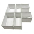 thumbnail image 6 of Mainstays 6 pack White Fabric Drawer Organizer Divided Compartment Set - 3 Sizes, 6 of 21