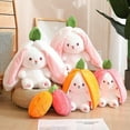 thumbnail image 4 of 18/25cm Creative Funny Doll Carrot Rabbit Plush Toy Stuffed Soft Bunny Hiding In Strawberry Bag Toys For Kids Birthday Gift, 4 of 5