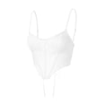 thumbnail image 3 of Qiylii Women Tummy Control Tops, Lace Embroidery Low-Cut Sleeveless Bandage Crop Tops for Ladies, S/M/L, 3 of 9