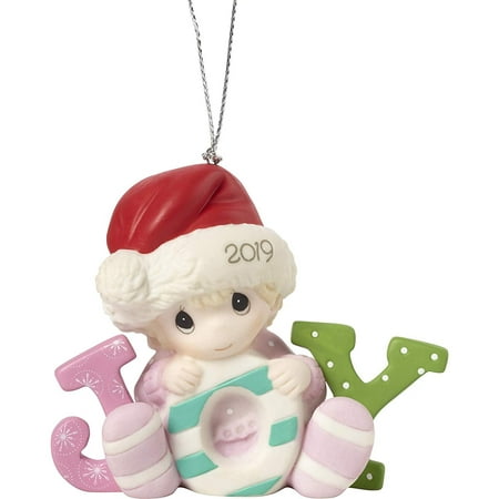 Precious Moments Baby's First Christmas 2019 Dated Bisque Porcelain Girl 191005 Ornament, One Size,