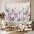 thumbnail image 2 of Pink Roses Floral Tapestry for Bedroom Wall Hanging Tapestry, Vintage Romance Botanical Flowers Ceiling Backdrop Tapestries Poster Blanket Wall Decor for Teens Room Living Room Dorm 39" x 59", 2 of 8