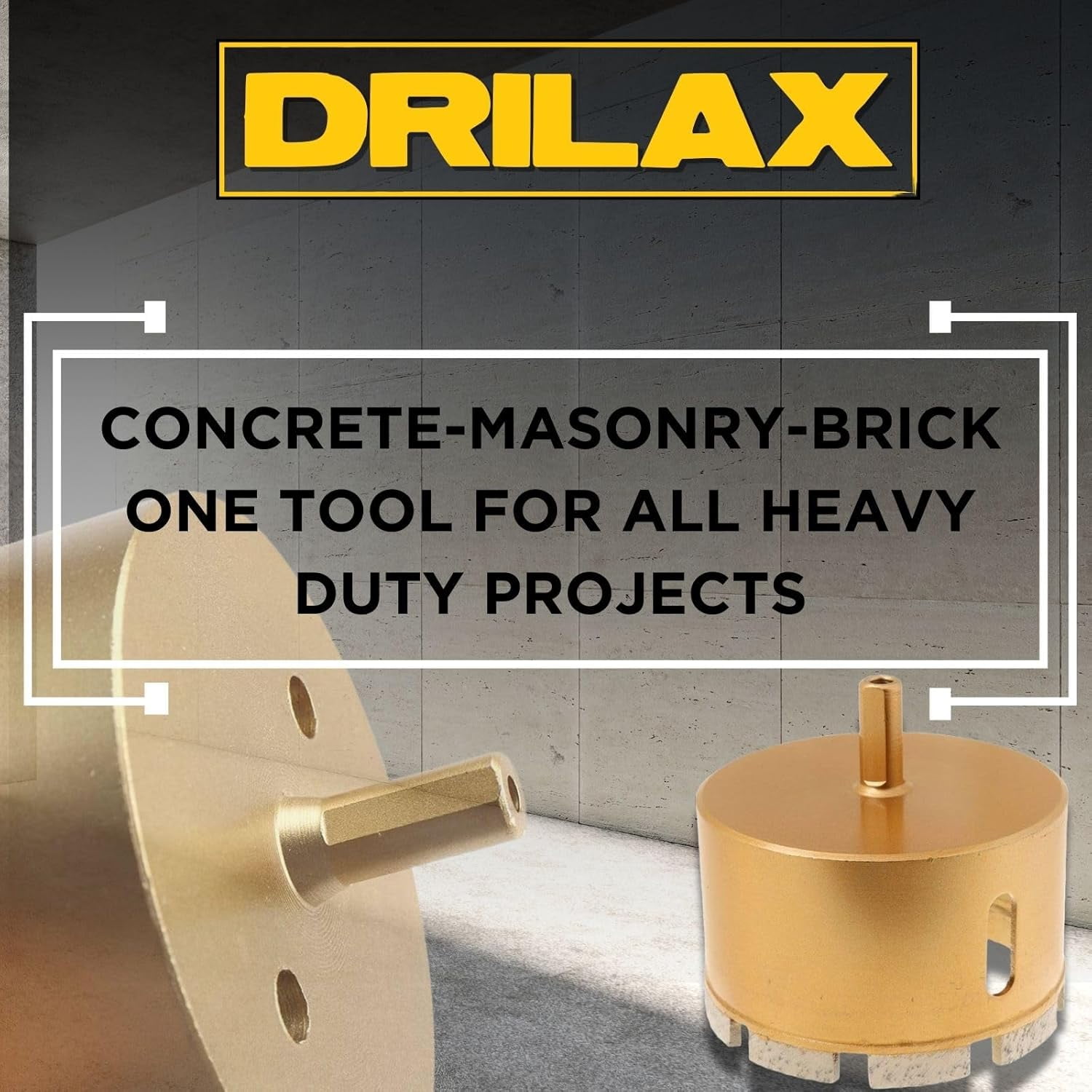 DRILAX 4 inch Diamond Hole Saw Drill Bit Heavy-Duty for Concrete Brick Masonry Block
