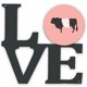thumbnail image 1 of "Treasures Belted Galloway Cow Pink Check Metal Love wall-decor, Multicolor" Caroline's Treasures BB7831WALV, 1 of 1