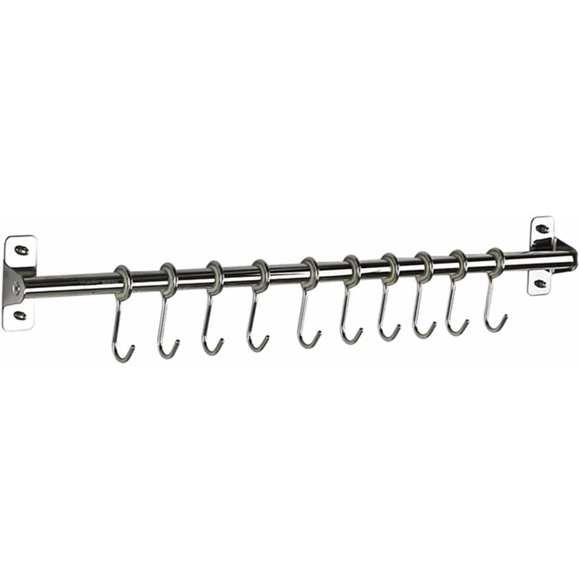 Toallero Baño Lavabo Toallero Acero Inoxidable 304 con 10 Ganchos No Tóxico sin Plomo Montado en la Pared Durable para Baño Cocina/60Cm