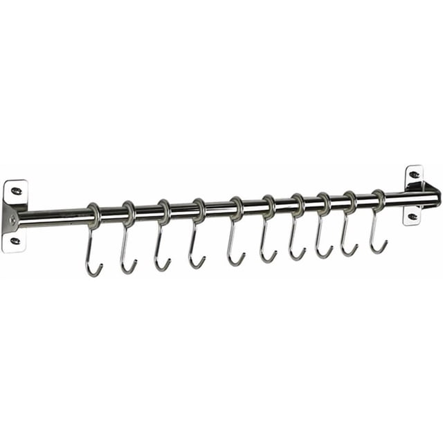 Toallero Baño Lavabo Toallero Acero Inoxidable 304 con 10 Ganchos No Tóxico sin Plomo Montado en la Pared Durable para Baño Cocina/60Cm