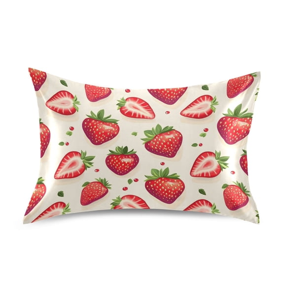 Ryvnso Satin Pillowcase Strawberries Pillow Cases Standard Size 26x20in