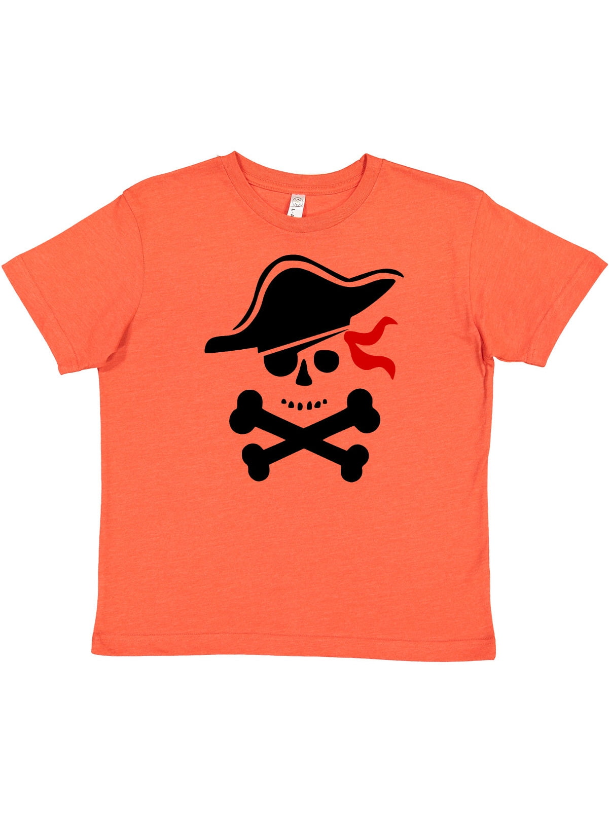 Kids Pirate Girl Skull & Bones Youth Graphic Tee Shirt Size XS-L Black T-shirt 