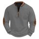 thumbnail image 2 of Blusas y camisas de manga larga con cuello redondo Sudadera con capucha de cuello redondo para hombre Jersey estampado Blusa de poliéster de manga larga para hombre, 2 of 4