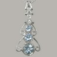 thumbnail image 5 of LBG 10k White Gold Natural Aquamarine & Diamond Womens Bohemian Pendant & Chain - Chain length 18, 5 of 5