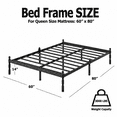 thumbnail image 5 of Apextella 14 in Queen Metal Platform Bed Frame, Steel Slats, Anti-Slip, No Box Spring Needed, Underbed Storage, Black, 5 of 8