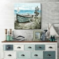 thumbnail image 2 of Canvas Wall Art Beach Décor Wall Picture Rustic Coastal Sand Canvas Print Ocean Nautical Painting Seascape Sea Bird Vintage Ship Boat Artwork for Seaside Living Room Bedroom Bathroom Decor Blue Large, 2 of 9
