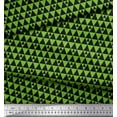 thumbnail image 3 of Soimoi Green Cotton Jersey Fabric Triangle Art Geometric Printed Craft Fabric by the Yard 58 Inch Wide, 3 of 3