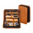 thumbnail image 1 of 7 Piece Travel Shoe Shine Set, Shoe Shine Kit with PU Leather Case, 1 of 5