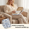 thumbnail image 3 of ZUXONGSY Crossed Peony Print Quilted Bible Cover for Women Large Bible Holder Portable Handbag with Handle Carrying Book Case for Christian, 3 of 7