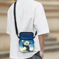 thumbnail image 3 of FUIALDOLG Crossbody Shoulder Bag with Panda Starry Sky Print, Lightweight Polyester Zipper Purse for Women, Adjustable Small Messenger Bag for Travel and Daily Use, 3 of 7