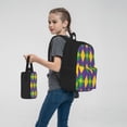thumbnail image 7 of Pofeuu Mardi Gras Print Backpack Travel Backpacks With Lunch Bag Pencil Bag Set 3 pcs Set Cartoon Backpack, 7 of 7