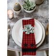 thumbnail image 2 of Red Black Plaid Cloth Napkins Set of 4 Reusable Dinner Napkins, Country Vintage Star Abstract Gingham Cocktail Napkin Washable Table Napkins for Wedding/Holiday Party/Baby Shower 20"x20", 2 of 7