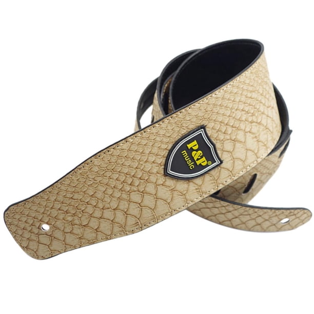 Correa de cuero PU 125-145cm Beige Sunnimix Correa para guitarra