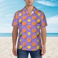 thumbnail image 4 of Daiia Yellow Lemon And Orange Hawaiian Shirt for Men Gentle Cotton Regular Short Sleeve Casual-Small, 4 of 9