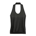 thumbnail image 2 of Helii Women's Halter Tank Top with Built-in Bra – Loose Fit Sleeveless Top with Removable Pads, Soft Polyester Summer Crop Top for Women, Casual Going Out Camisole Black,L, 2 of 8