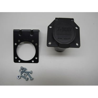 7 Way Flat Pin Socket Mounting Kit For Truck Trailer Camper Hitch Light Wiring