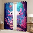 thumbnail image 2 of Manfei Girly Pink Axolotl Blackout Curtains Set of 2 (52x84 Each), Kawaii Cartoon Sealife Window Curtains, Marine Ocean Coral Curtains and Drapes, Curtains and Drapes Home Decor, 2 of 6