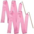 thumbnail image 1 of OULII Lot de 2 Rubans Tournoyants Pièce en Soie Rose pour Enfants Accessoires de Routine de Danse, 1 of 6