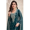 thumbnail image 5 of Stylish Bollywood Designer Shalwar Kameez Suits Indian Pakistani Stitched Plazzo Outfits ( Teal Blue, XXL - 46 ), 5 of 6
