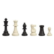 WE Games Silicone Staunton Tournament Chess Pieces - Black & Cream